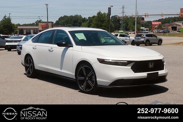 Platinum White Pearl 2024 Honda Accord Hybrid Sedan Front-Wheel Drive Continuously Variable Transmission