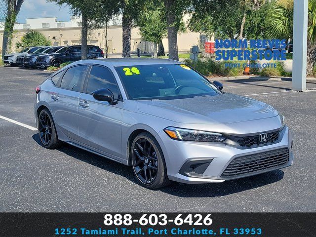 Lunar Silver Metallic 2024 Honda Civic Hatchback Hatchback Front-Wheel Drive Continuously Variable Transmission