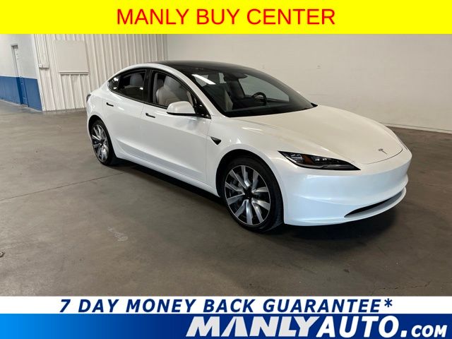 White 2025 Tesla Model 3 Long Range RWD Sedan Rear-Wheel Drive 1-Speed Automatic