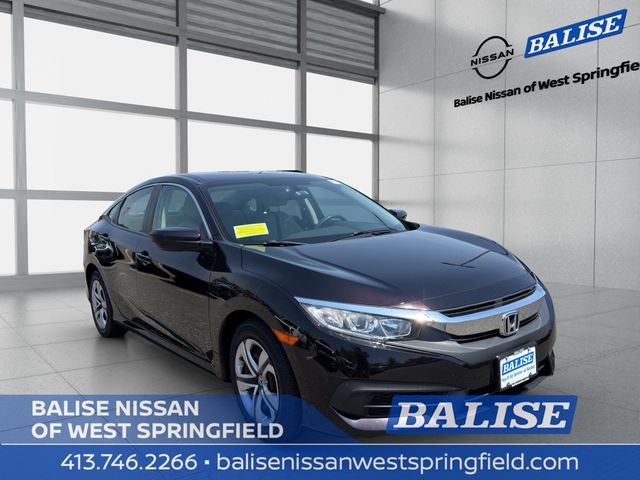 Black 2017 Honda Civic LX Sedan Front-Wheel Drive Continuously Variable Transmission