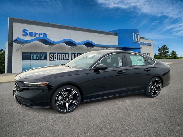 Crystal Black Pearl 2025 Honda Accord Hybrid Sport FWD Sedan Front-Wheel Drive Continuously Variable Transmission