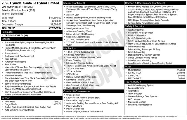 New 2026 Black Hyundai Limited image 3