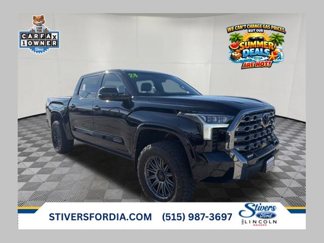 Midnight Black Metallic 2024 Toyota Tundra Platinum CrewMax Cab 4WD Pickup Truck Four-Wheel Drive Automatic
