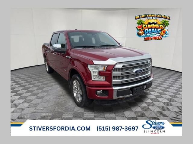 Ruby Red Metallic 2015 Ford F-150 Platinum SuperCrew 4WD Pickup Truck Four-Wheel Drive 6-Speed Automatic