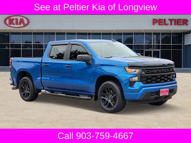 Glacier Blue Metallic 2024 Chevrolet Silverado 1500 Custom Crew Cab RWD Pickup Truck 4X2 8-Speed Automatic