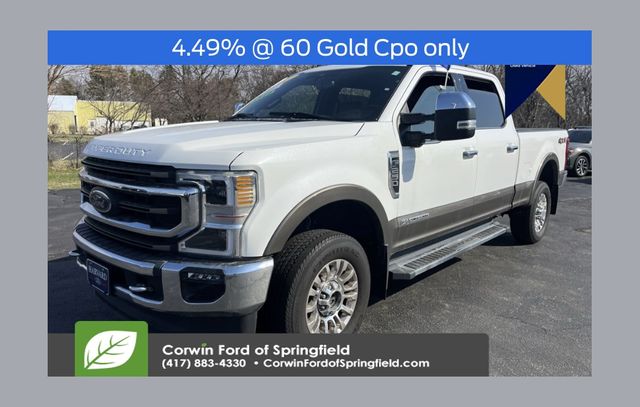 Star White Metallic Tri-Coat 2021 Ford F-250 Super Duty King Ranch Crew Cab 4WD Pickup Truck Four-Wheel Drive Automatic