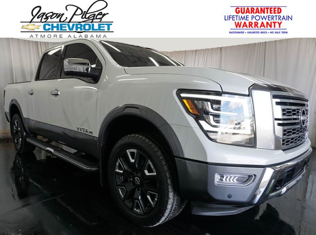 Pearl White Metallic 2023 Nissan Titan Pickup Truck Four-Wheel Drive 9-Speed Automatic