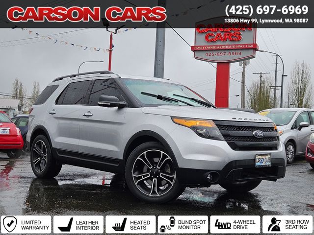 2014 Silver Ford Explorer for Sale In Lynnwood WA - Everett WA - Seattle WA at Carson Cars Stock 35520 VIN 1FM5K8GT2EGB43220