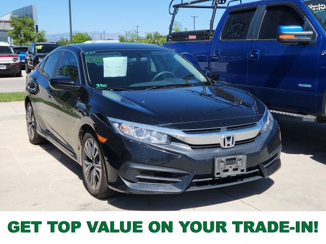 Black 2018 Honda Civic LX Sedan Front-Wheel Drive Continuously Variable Transmission