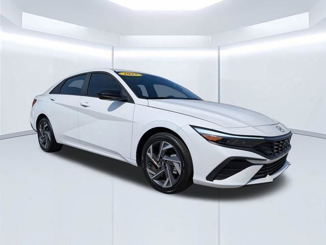 Serenity White 2025 Hyundai Elantra Hybrid SEL Sport FWD Sedan Front-Wheel Drive 6-Speed Dual Clutch