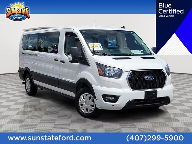 Oxford White 2024 Ford Transit Passenger 350 XLT Low Roof LB RWD Van Rear-Wheel Drive
