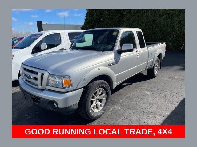 Silver 2010 Ford Ranger Sport SuperCab 4-Door 4WD Pickup Truck Four-Wheel Drive 5-Speed Automatic Overdrive