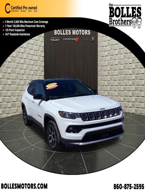 Bright White Clearcoat 2025 Jeep Compass Limited 4WD SUV / Crossover Four-Wheel Drive 8-Speed Automatic