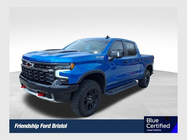 Glacier Blue Metallic 2023 Chevrolet Silverado 1500 ZR2 Crew Cab 4WD Pickup Truck Four-Wheel Drive Automatic