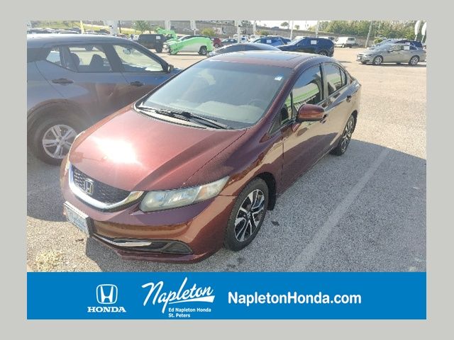 Red 2015 Honda Civic EX Sedan Front-Wheel Drive Continuously Variable Transmission
