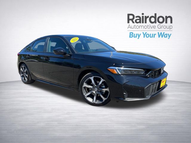 Crystal Black Pearl 2025 Honda Civic Hybrid Hatchback Front-Wheel Drive Continuously Variable Transmission