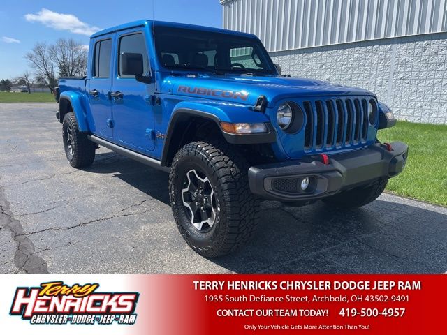 Hydro Blue Pearlcoat 2023 Jeep Gladiator Rubicon Crew Cab 4WD Pickup Truck Four-Wheel Drive 8-Speed Automatic