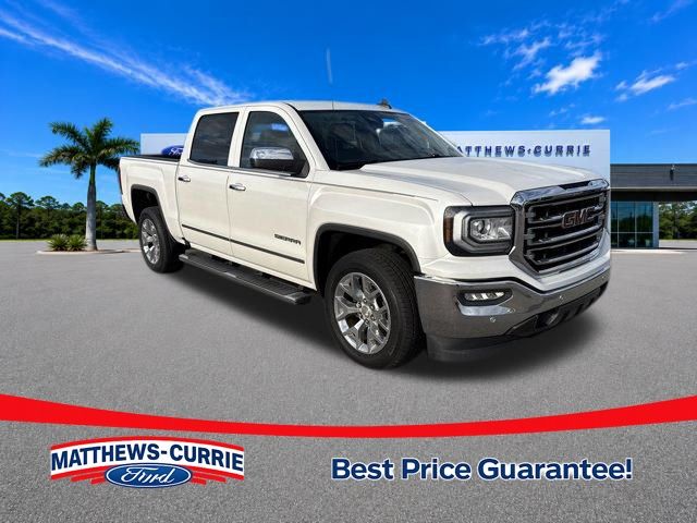 White Frost Tricoat 2018 GMC Sierra 1500 SLT Crew Cab Pickup Truck 4X2 6-Speed Automatic Overdrive