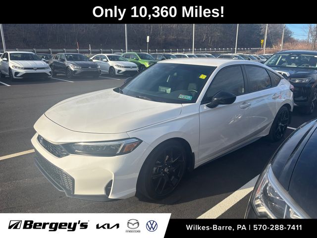 Platinum White Pearl 2025 Honda Civic Hatchback Sport FWD Hatchback Front-Wheel Drive Continuously Variable Transmission