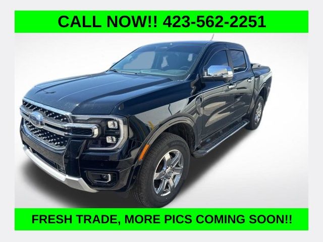 Shadow Black 2024 Ford Ranger Lariat SuperCrew 4WD Pickup Truck Four-Wheel Drive Automatic