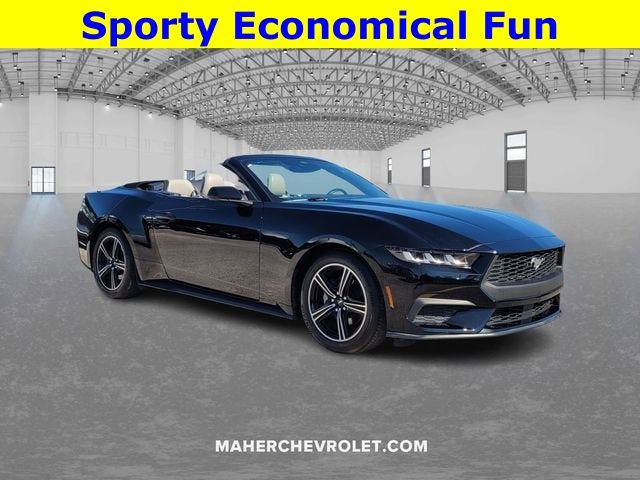 Shadow Black 2024 Ford Mustang EcoBoost Premium Convertible RWD Convertible Rear-Wheel Drive Automatic