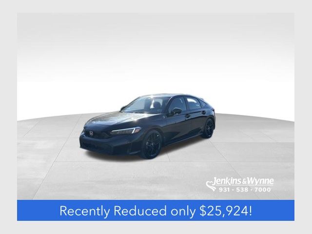 Crystal Black Pearl 2025 Honda Civic Hatchback Sport FWD Hatchback Front-Wheel Drive Continuously Variable Transmission