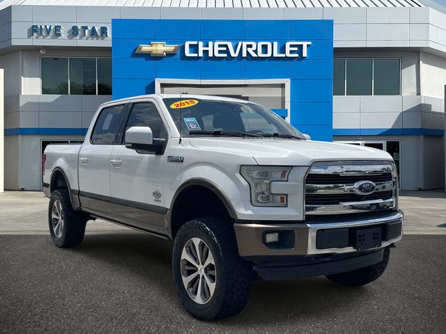 White Platinum 2015 Ford F-150 King Ranch SuperCrew 4WD Pickup Truck Four-Wheel Drive 6-Speed Automatic