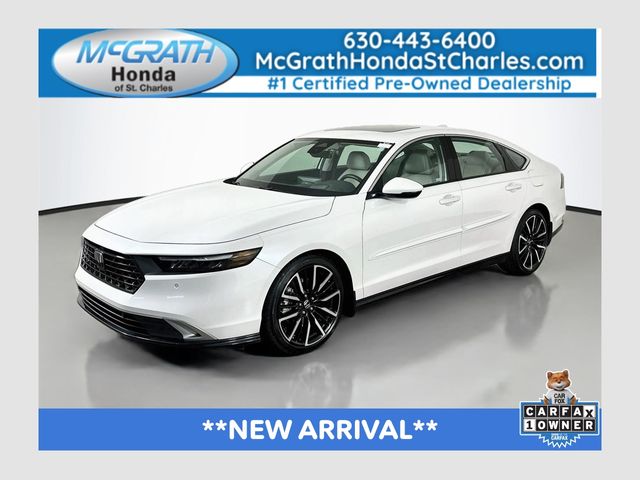 Platinum White Pearl 2024 Honda Accord Hybrid Sedan Front-Wheel Drive Continuously Variable Transmission