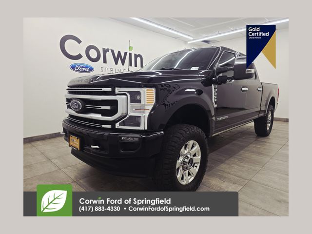 Agate Black Metallic 2022 Ford F-350 Super Duty Platinum Crew Cab 4WD Pickup Truck Four-Wheel Drive Automatic