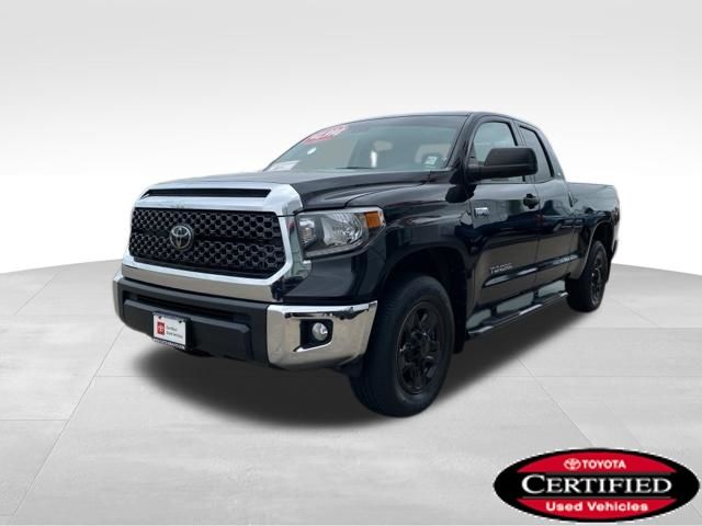 Midnight Black Metallic 2021 Toyota Tundra SR5 Double Cab 4WD Pickup Truck Four-Wheel Drive 6-Speed Automatic