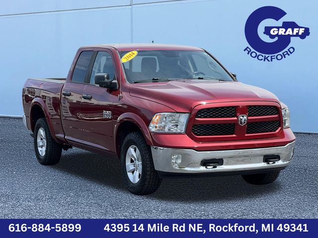 Deep Cherry Red Crystal Pearlcoat 2014 RAM 1500 Outdoorsman Quad Cab 4WD Pickup Truck Four-Wheel Drive 8-Speed Automatic