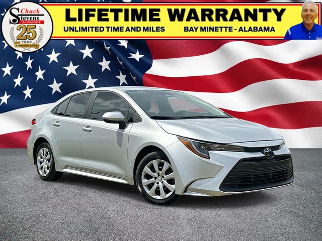 Silver 2024 Toyota Corolla LE FWD Sedan Front-Wheel Drive Continuously Variable Transmission