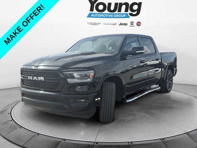 Diamond Black Crystal Pearlcoat 2019 RAM 1500 Laramie Crew Cab RWD Pickup Truck 4X2 8-Speed Automatic
