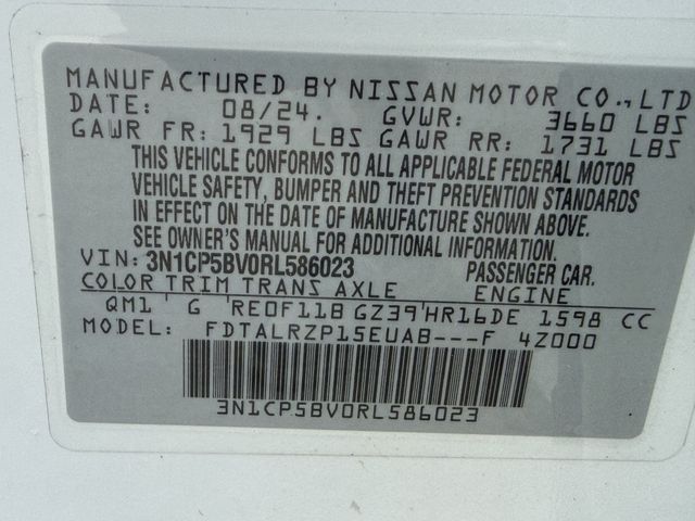 2024 Nissan Kicks S White at Bayway Chrysler Dodge Jeep Ram