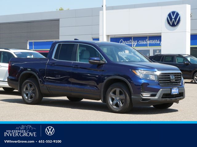 Black (Obsidian Blue Pearl) 2023 Honda Ridgeline Pickup Truck All-Wheel Drive 9-Speed Automatic