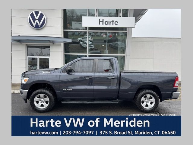 Gray (Maximum Steel Metallic Clearcoat) 2021 RAM 1500 Big Horn Quad Cab 4WD Pickup Truck Four-Wheel Drive 8-Speed Automatic