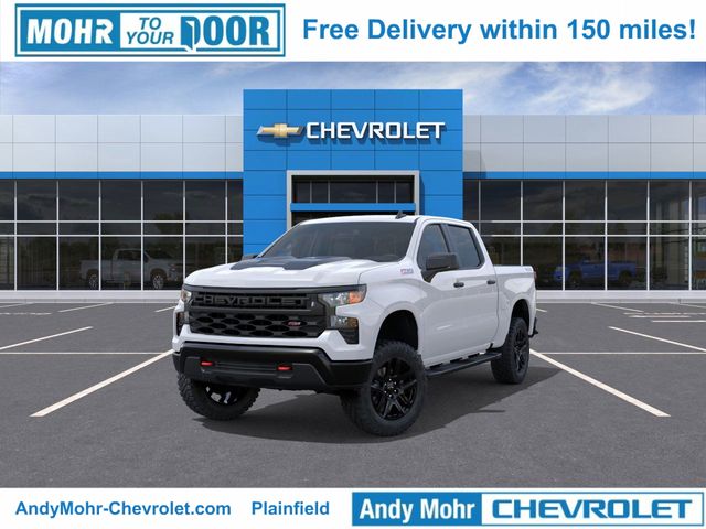 Summit White 2026 Chevrolet Silverado 1500 Custom Trail Boss Crew Cab 4WD Pickup Truck Four-Wheel Drive Automatic