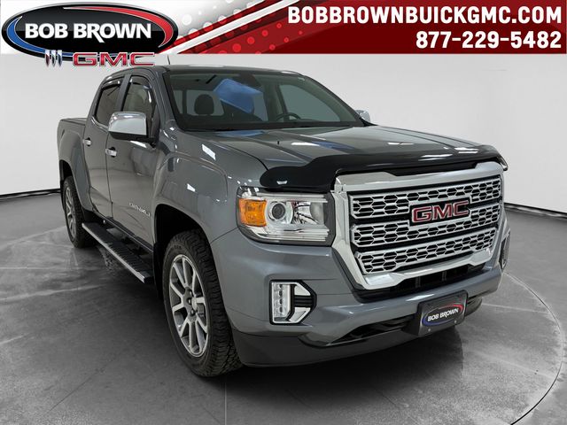 Gray (Satin Steel Metallic) 2021 GMC Canyon Denali Crew Cab 4WD Pickup Truck Four-Wheel Drive 8-Speed Automatic