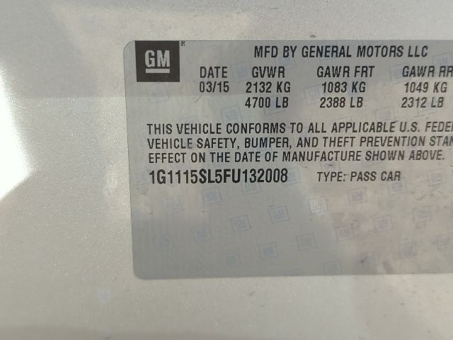 2015 Silver Chevrolet Impala LT FWD Sedan