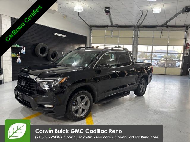 Crystal Black Pearl 2022 Honda Ridgeline Pickup Truck All-Wheel Drive 9-Speed Automatic