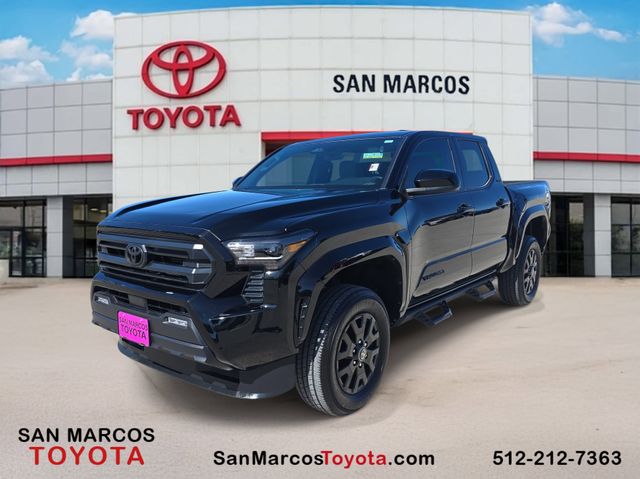 Black 2025 Toyota Tacoma SR5 Double Cab 4WD Pickup Truck Four-Wheel Drive 8-Speed Automatic
