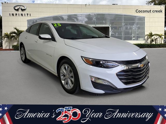 Summit White 2025 Chevrolet Malibu LT with 1LT FWD Sedan Front-Wheel Drive Continuously Variable Transmission