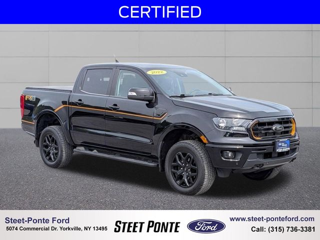 Shadow Black 2022 Ford Ranger Lariat SuperCrew 4WD Pickup Truck Four-Wheel Drive Automatic