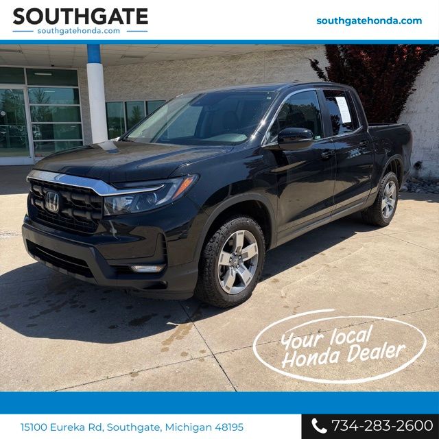 Crystal Black Pearl 2025 Honda Ridgeline Pickup Truck All-Wheel Drive 9-Speed Automatic