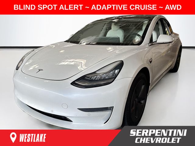 White 2019 Tesla Model 3 Sedan All-Wheel Drive 1-Speed Automatic