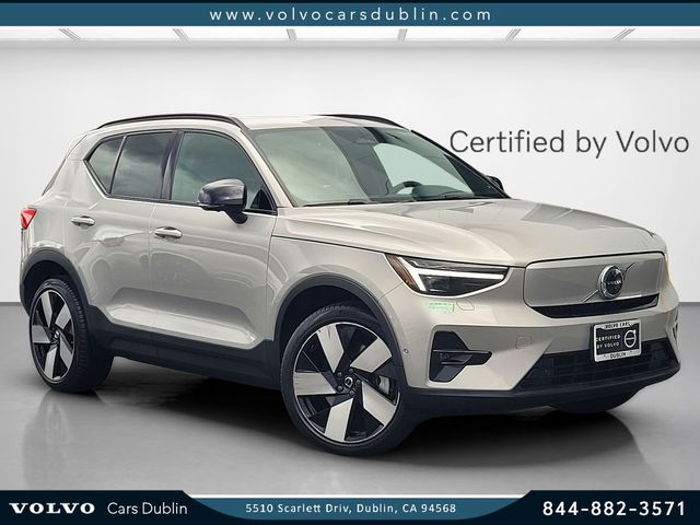 Silver Dawn Metallic 2023 Volvo XC40 Recharge Twin Ultimate eAWD SUV / Crossover All-Wheel Drive 1-Speed Automatic