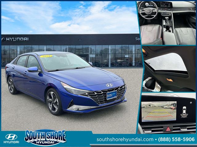 Intense Blue 2021 Hyundai Elantra Limited FWD Sedan Front-Wheel Drive Continuously Variable Transmission
