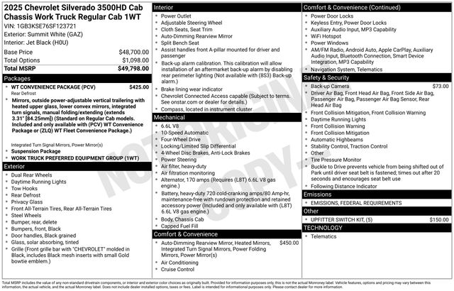 2025 Chevrolet Silverado 3500HD Work Truck photo