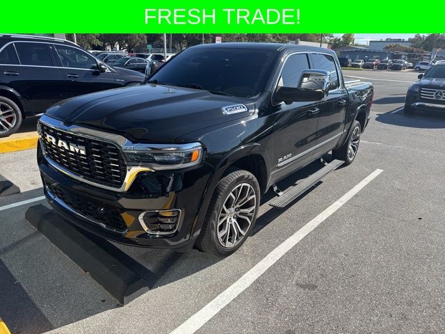 Diamond Black Crystal Pearlcoat 2025 RAM 1500 Tungsten Crew Cab 4WD Pickup Truck Four-Wheel Drive 8-Speed Automatic