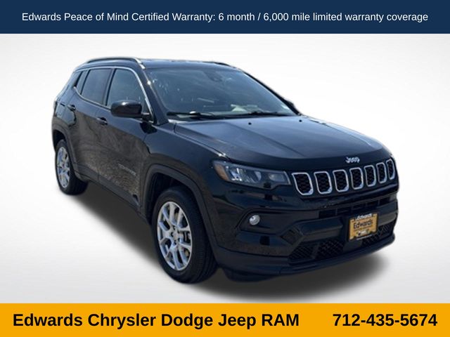Diamond Black Crystal Pearlcoat 2024 Jeep Compass SUV / Crossover Four-Wheel Drive 8-Speed Automatic